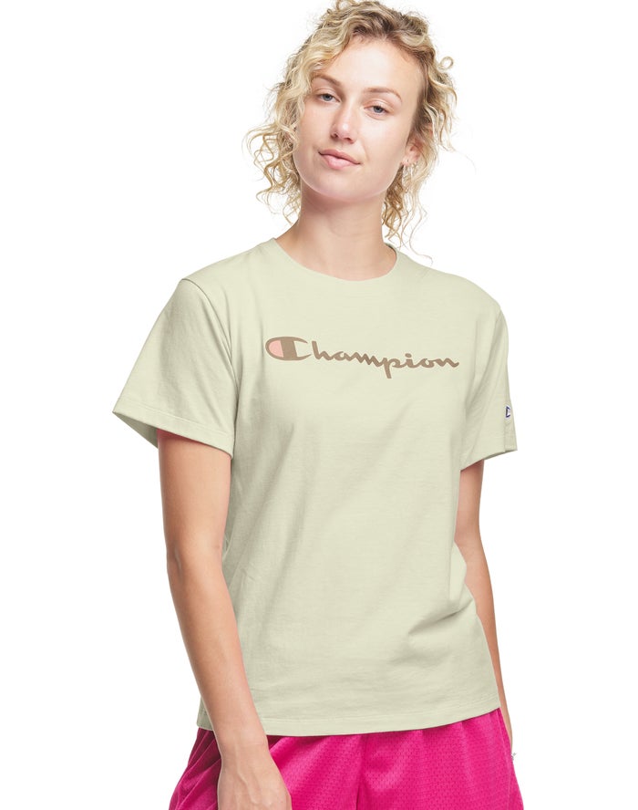 Champion Womens T-Shirt NZ - Classic Cream ( 4083-SNHFQ )